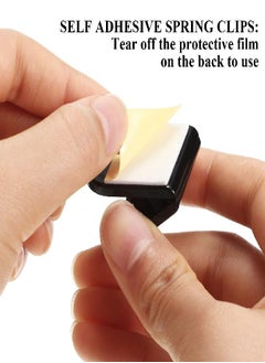 Patelai 20 Pieces Self Adhesive Clips for Tapestry Hanger Plastic Clips for Hanging Sticky Wall Clips Small Spring Clips for Poster Photo Wall Teacher Student Home Application (Black)  - Image 2