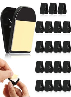 Patelai 20 Pieces Self Adhesive Clips for Tapestry Hanger Plastic Clips for Hanging Sticky Wall Clips Small Spring Clips for Poster Photo Wall Teacher Student Home Application (Black)  - Image 3