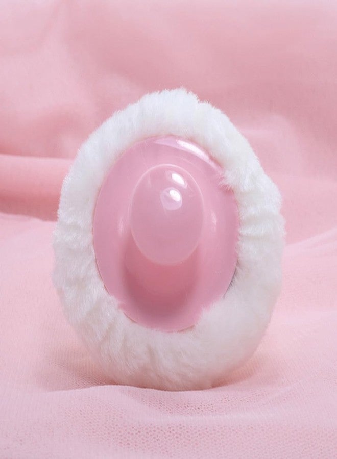 Luzen 3Pcs Ultra Soft Fluffy Powder Puffs Round Face Body Cosmetic Powder Puff Loose Powder Puffs with Handle Beauty Puff Sponge, Pink - Image 4
