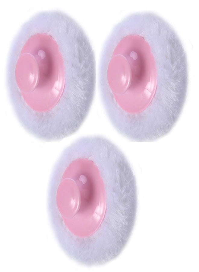 Luzen 3Pcs Ultra Soft Fluffy Powder Puffs Round Face Body Cosmetic Powder Puff Loose Powder Puffs with Handle Beauty Puff Sponge, Pink - Image 1