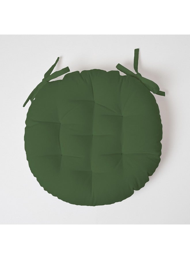 SKANDA FAB Cotton Reversible Round Chair Pad Cushion - Leopard Green, 40 X 40 X 8 Cm (Pack of 2) - Image 4