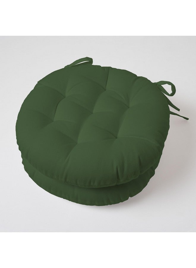 SKANDA FAB Cotton Reversible Round Chair Pad Cushion - Leopard Green, 40 X 40 X 8 Cm (Pack of 2) - Image 3
