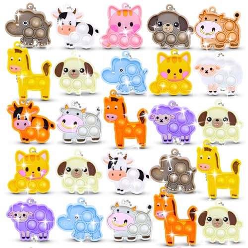 BicMan 30pcs Party Favors for Kids Sensory Fidgets Toys Mini Pop it Keychain Stocking Stuffers Kid Birthday Gift Treasure Box Toy Classroom Prizes Box Pinata Fillers Easter Egg Fillers - Image 1