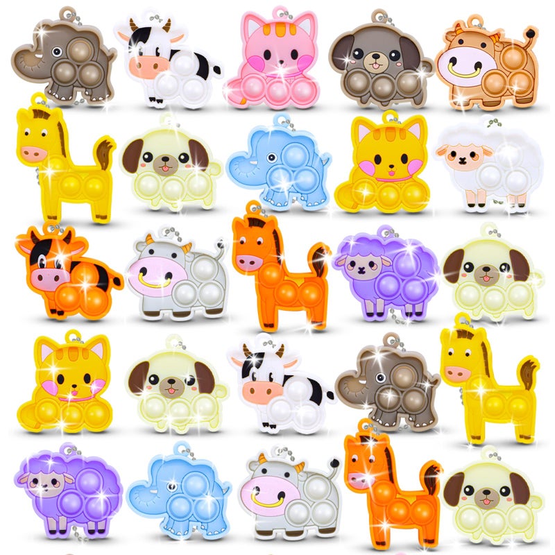 BicMan 30pcs Party Favors for Kids Sensory Fidgets Toys Mini Pop it Keychain Stocking Stuffers Kid Birthday Gift Treasure Box Toy Classroom Prizes Box Pinata Fillers Easter Egg Fillers - Image 3