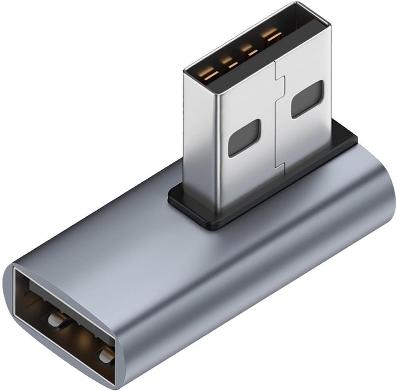 Tobo USB 90 Degree Adapter Profile A Male Female Extension Adapter 90 Degree Converter High Speed Data Transfer Compatible Phones Laptops, Left Angle Female Extension Power Data Video TD-1074TC - Image 1