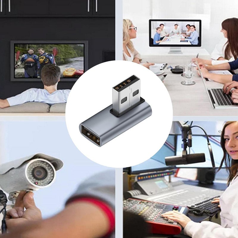Tobo USB 90 Degree Adapter Profile A Male Female Extension Adapter 90 Degree Converter High Speed Data Transfer Compatible Phones Laptops, Left Angle Female Extension Power Data Video TD-1074TC - Image 5
