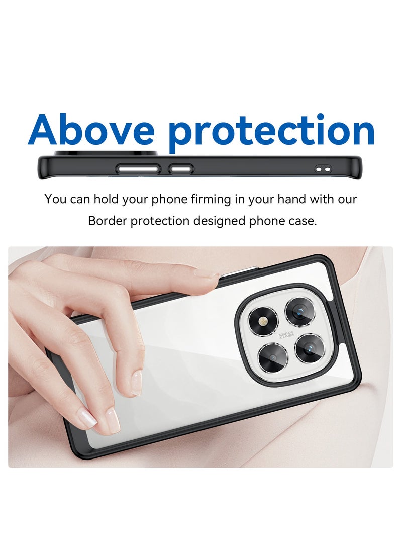 Generic - [1+1 Sets] For Xiaomi Redmi Note 14 Pro 5G/ Xiaomi Poco X7 5G Case & Screen Protector Transparent Frame Protective Cover with Tempered Glass Screen Protector - Image 1
