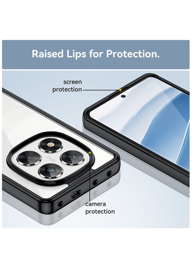 Generic - [1+1 Sets] For Xiaomi Redmi Note 14 Pro 5G/ Xiaomi Poco X7 5G Case & Screen Protector Transparent Frame Protective Cover with Tempered Glass Screen Protector - Image 1
