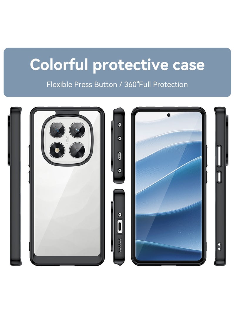 Generic - [1+1 Sets] For Xiaomi Redmi Note 14 Pro 5G/ Xiaomi Poco X7 5G Case & Screen Protector Transparent Frame Protective Cover with Tempered Glass Screen Protector - Image 1