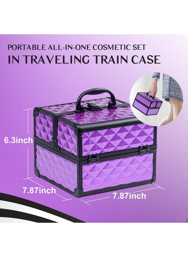 COLOR NYMPH طقم مكياج شامل للفتيات والمراهقات - مجموعة مكياج تحتوي على 4 صواني - حقيبة قطار فسيحة للمبتدئين مع ظلال عيون، هايلايتر، ملمع شفاه، أحمر خدود، كونتور، خافي عيوب، فرشاة، كحل، وبلسم شفاه - Image 5