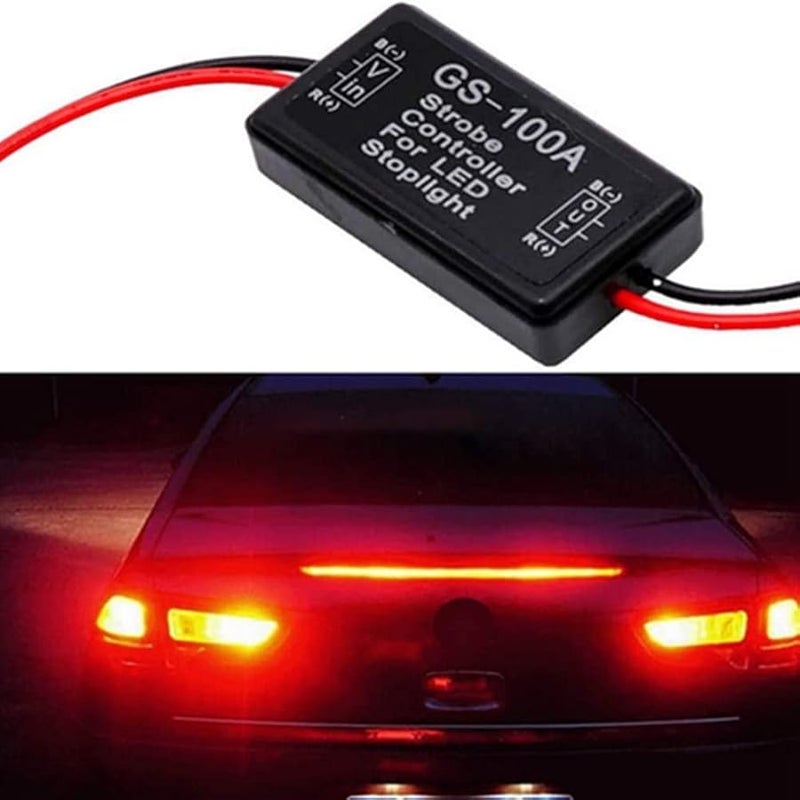 4Pcs Black GS 100A Brake Light Flasher Module DC 12 24V 2A 24W Tail Lamp Safety Controller - Image 3
