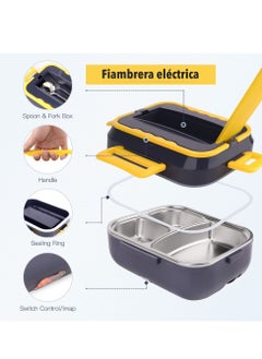 Y&D Electric Lunch Box Food Heater Portable Warmer Removable 304 Stainless Steel Container Fork Spoon and Carry Bag  - Image 4