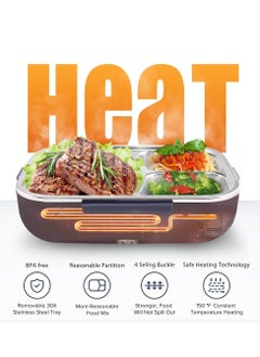 Y&D Electric Lunch Box Food Heater Portable Warmer Removable 304 Stainless Steel Container Fork Spoon and Carry Bag  - Image 2