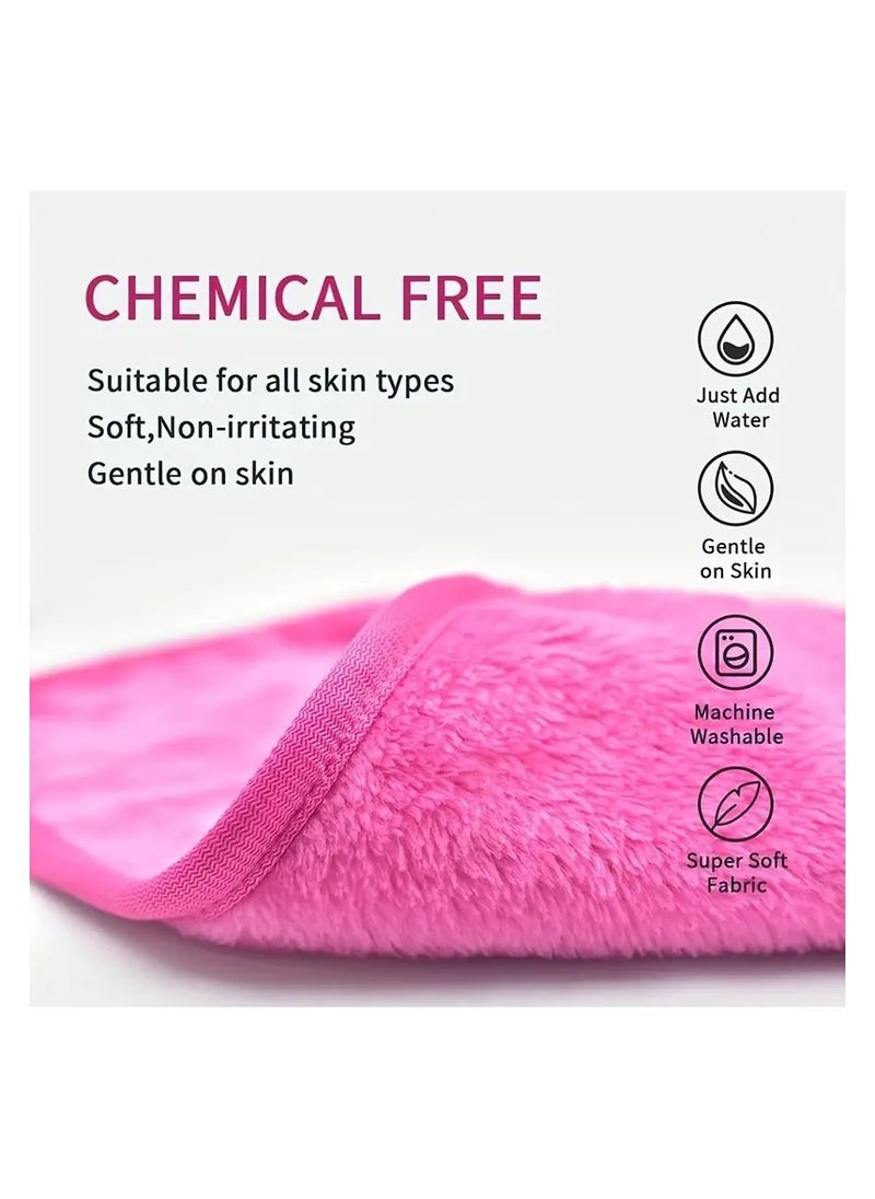 ORiTi 1Pc Make up Remover Cloths Microfiber Reusable Fast Drying Washcloth Face Towels for Women - Red  - Image 5