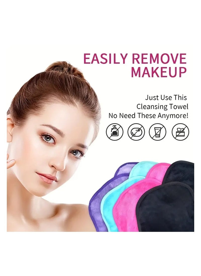 1Pc Make up Remover Cloths Microfiber Reusable Fast Drying Washcloth Face Towels for Women - Red