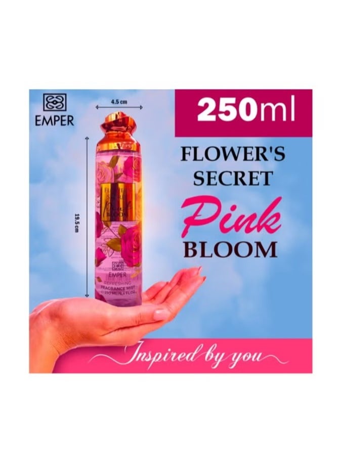 Emper Flower's Secret Pink Bloom Body Mist For Women 250ml  - Image 4