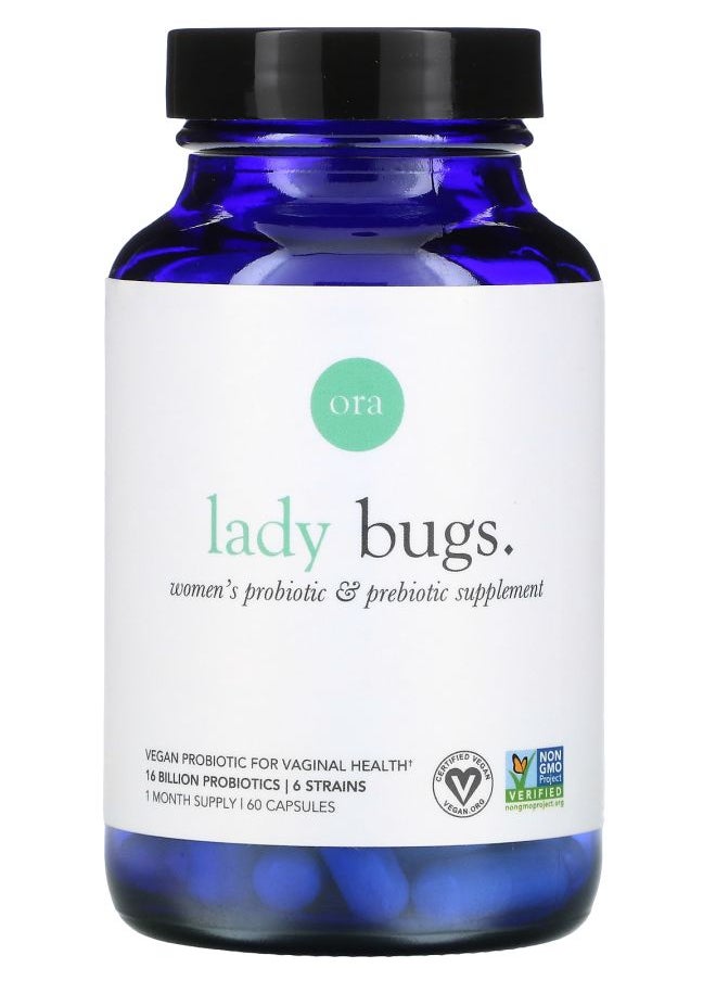 Lady Bugs Women's Probiotic & Prebiotic Supplement 60 Capsules - pzsku/Z59FEBE6ABCD2ABF89576Z/45/_/1731509639/749ad823-ac3f-42e7-b19b-f9435cbf71d7