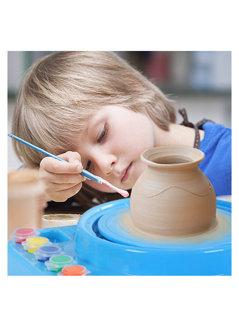 JOLLITY LLC مجموعة عجلات الفخار (زرقاء) مجموعة حرفية استوديو آلة خزفية مع طين لعبة تعليمية للفنانين للمبتدئين/هدايا عيد الميلاد وعيد الميلاد للأطفال من 7 إلى 12 سنة - Image 5