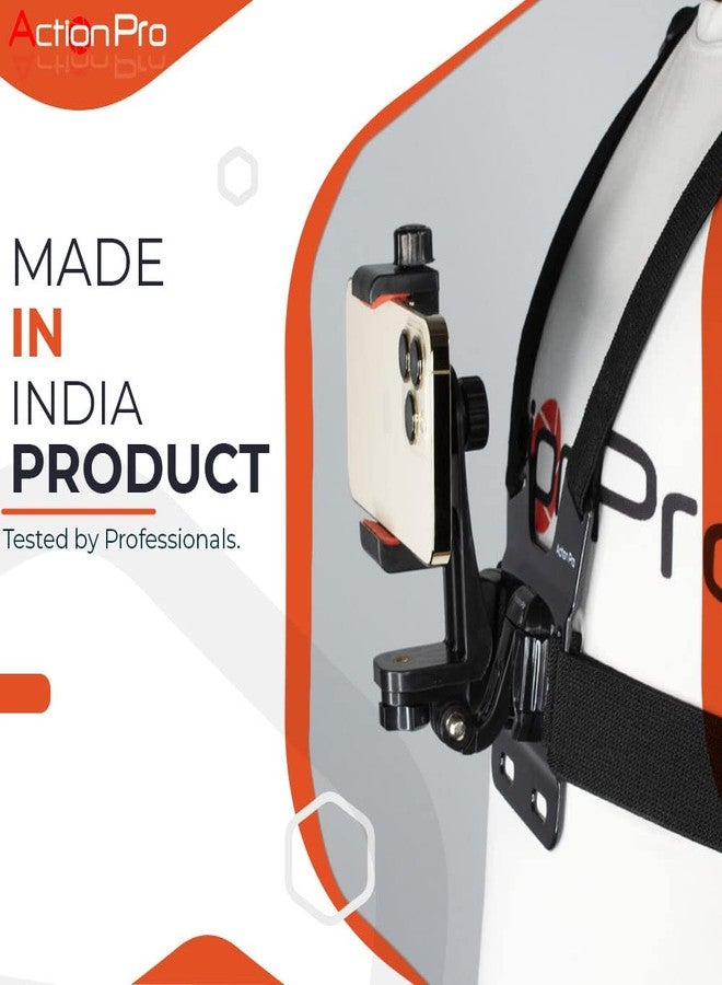 Action Pro Adjustable Chest Harness Strap Mount Phone Holder J Hook Quick Conversion Block Head Adapter Thumb Screw Compatible with Mobile Phone and 13 12 11 10 9 8 7 6 5 4 All Cameras (ABS, Black) - Image 2