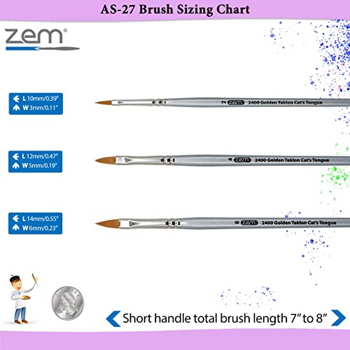 ZEM Brush Golden Taklon Cat's Tongue Brush Set - Image 3