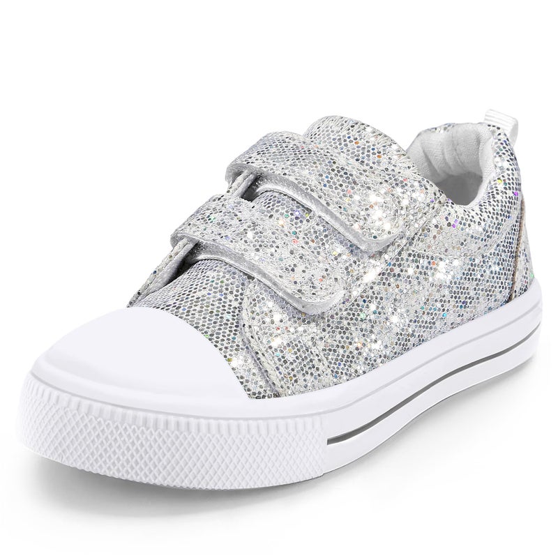 K KomForme Toddler Sneakers for Boys and Girls Dual Hook and Loops Sneakers Baby Canvas Shoes - Image 1