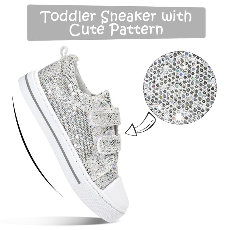 K KomForme Toddler Sneakers for Boys and Girls Dual Hook and Loops Sneakers Baby Canvas Shoes - Image 4