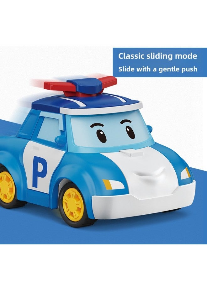 Large Deformation Police Car Perly Toy POLI Deformation Robot Roy Fire Truck Rescue Team Children Toy Car-Color:981-9: Deformed Police Car Perly 6 Pack  Deformed - Image 5