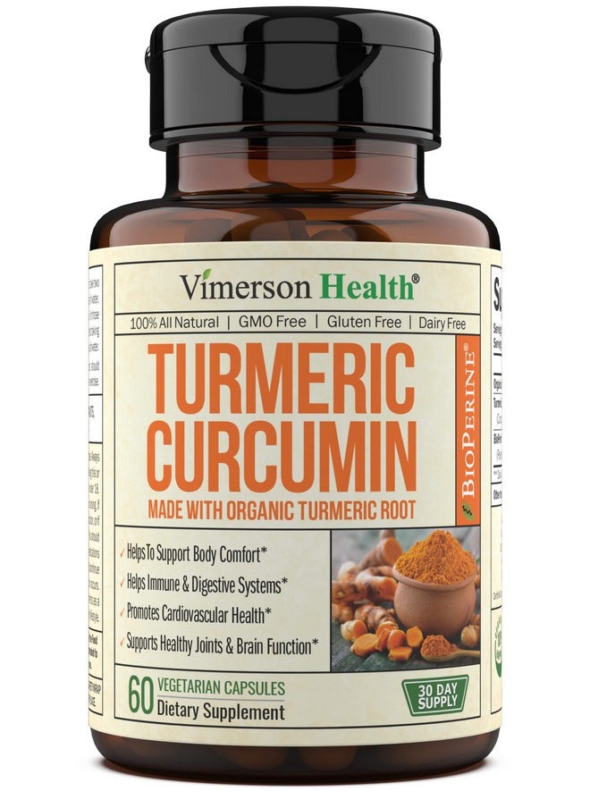 Vimerson Health Organic Turmeric Curcumin With Black Pepper Extract Vegan Turmeric Curcumin Supplements With Bioperine  Tumeric Extract 95% Curcuminoids Turmeric Supplement For Digestive Immune And Joint Support  - Image 2