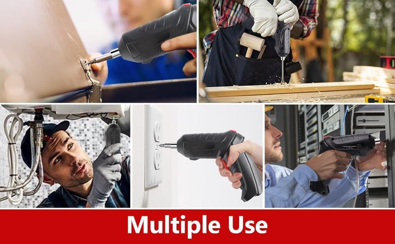 DS ENTERPRISE 47 Pcs Electric Screwdriver Bit Set, 4.2V 3.2Nm, Front LED Light, Flexible Shaft, 3.2Nm Maximum Torsion Power Screwdriver with USB Rechargeable Cable Carrying Case, for Household Repair Tool (AA) - Image 4