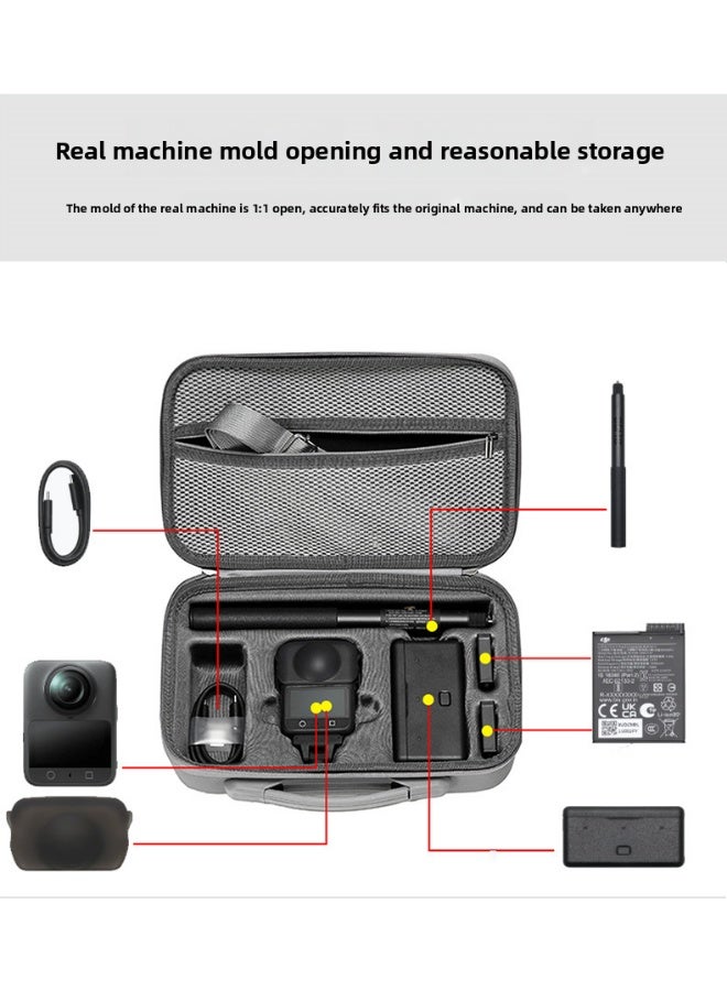 Carrying Case for DJI OSMO 360 Camera, Hard Shell Protective Storage Bag with 1:1 Precision Fit, PU Splash-Resistant Material, Double-Layer Shock Absorption, Portable Handle, Anti-Pressure & Durable - Image 3