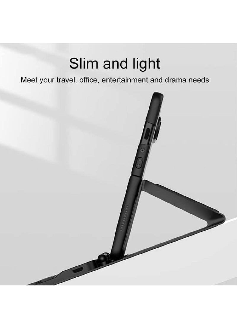 GENNEXT Samsung Galaxy Z Fold 4/ Z Fold 3 Phone Keyboard Shell + Phone Case,Deformable Folding Detachable Bluetooth Keyboard Holster Leather Keyboard Stand Cover  - Image 3