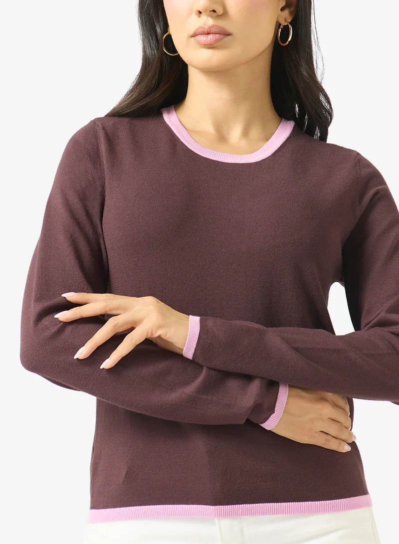 Only  Casual Long Sleeve O-Neck Top for Women | Best Price UAE