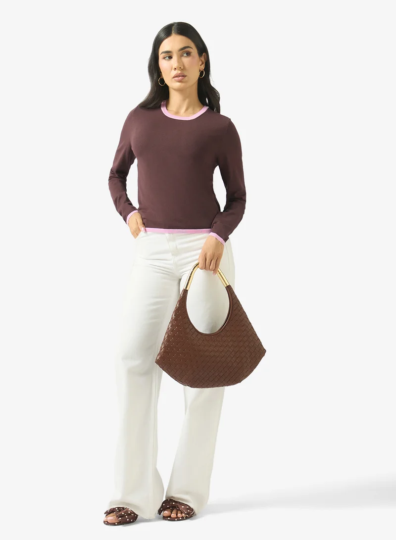 Only  Casual Long Sleeve O-Neck Top for Women | Best Price UAE