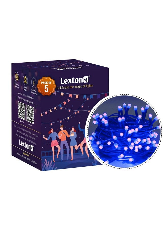 Lexton 40 LED Power Pixel Serial String/Fairy Light | Plug Sourced | Suitable for Home & Outdoor Decoration, Diwali, Christmas, Ramadan, Wedding, Party, Festival (Pack of 5, Blue) - Image 2