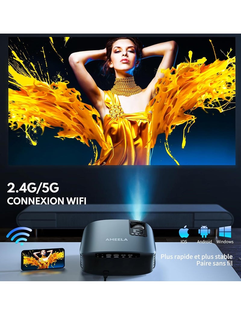 جهاز عرض ميني 4K مع WiFi، Bluetooth، صوت دولبي، شاشة 300 بوصة، 1080P كامل HD للسينما المنزلية والأنشطة الخارجية - pzsku/Z59FF393BCA4D8CBB1EEEZ/45/_/1740983344/3933a4e5-be4e-4827-b2a7-8149f3a7c773