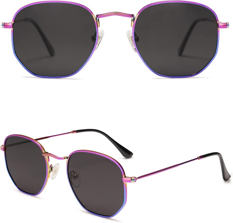 Sojos Square Polarized Sunglasses for Women Men Small Hexagonal Polygon Mirrored Lens SJ1072 - Image 2