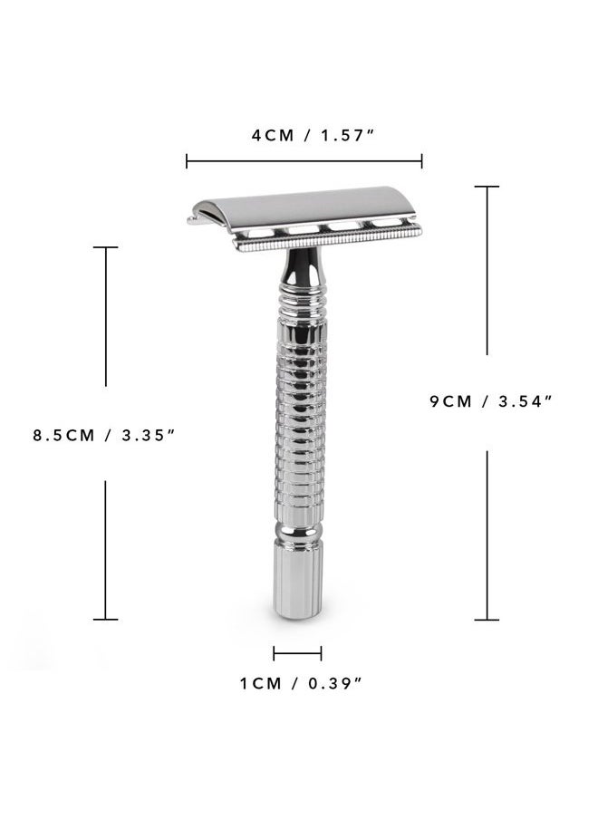QSHAVE - Qshave - Men or Women Short Handle Classic Double Edge Lighter Travel Safety Shaving Razor, 1 Pc - Image 1