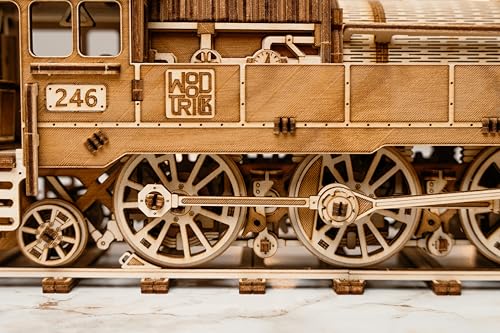 Wood Trick Grand Traveler 246 Wooden Train Set wRailway Rides up to 20ft 16x4 Locomotive Model Kit 3D Wooden Puzzles for Adults to Build Engineering DIY Models for Adults to Build - Image 5