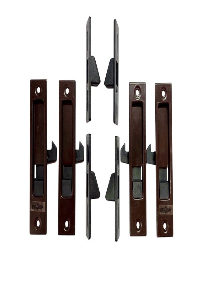 BRASK Aluminium Sliding Window Concealed Latch | Dark Brown Powder-Coated Window Lock for Home & Office | Durable, Rust-Resistant Sliding Window Safety Lock (4 Inches, 2, Set) - Image 4