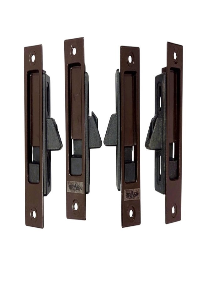 BRASK Aluminium Sliding Window Concealed Latch | Dark Brown Powder-Coated Window Lock for Home & Office | Durable, Rust-Resistant Sliding Window Safety Lock (4 Inches, 2, Set) - Image 1