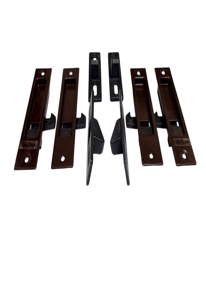 BRASK Aluminium Sliding Window Concealed Latch | Dark Brown Powder-Coated Window Lock for Home & Office | Durable, Rust-Resistant Sliding Window Safety Lock (4 Inches, 2, Set) - Image 3