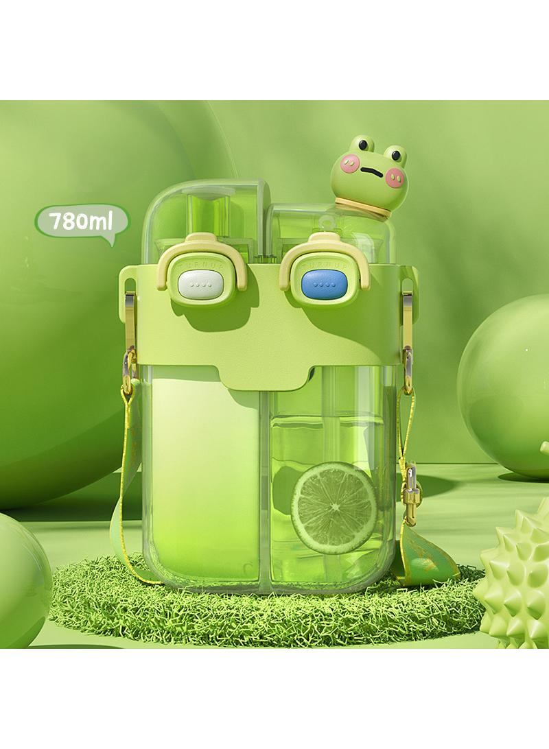 Children's Water Cup Student Large Capacity Portable Water Bottle with Straw Plastic Cup