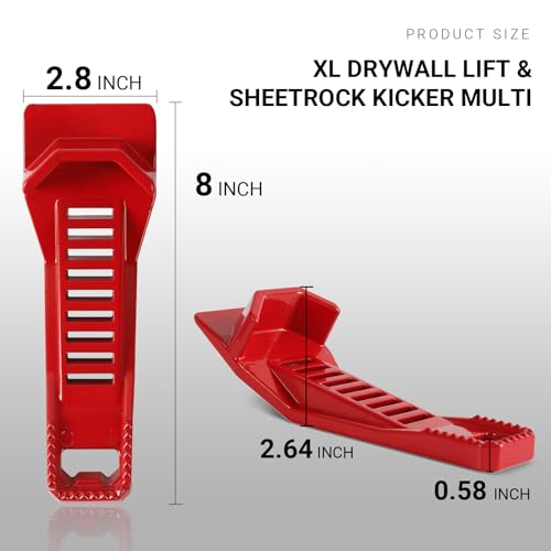 Calvana (2-Pack) Calvana XL Drywall Lift & Sheetrock Kicker Multi-Tool Set with Built-In Drywall Rasp Tool & Bottle Opener, Ideal for Wall Panels & Door Installation, XL Size Drywall Tools - Image 2