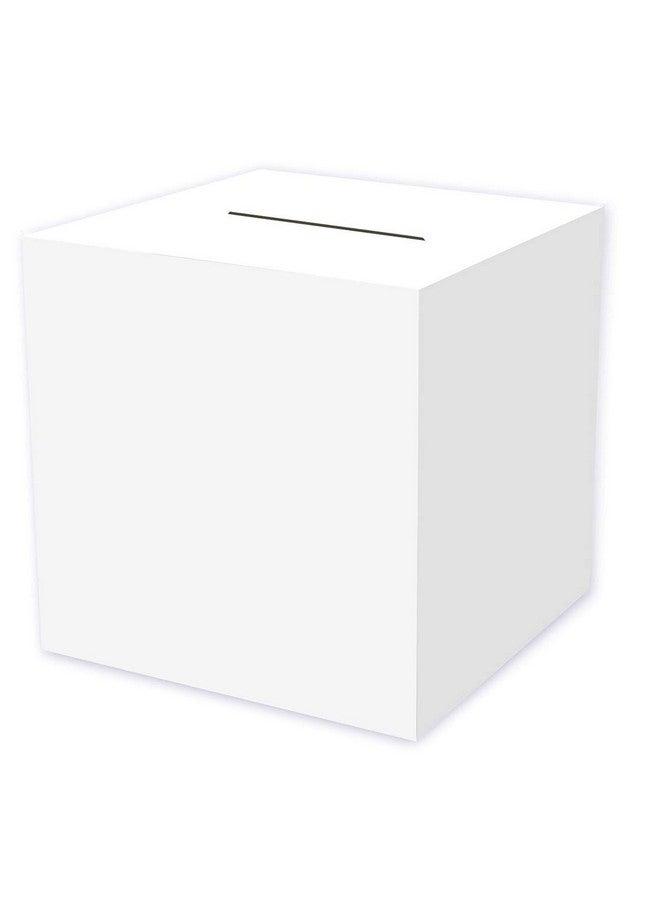 Beistle White Card Box Holder for Weddings, Baby Shower, Birthday and Graduation Celebrations 12" x 12" - Image 1