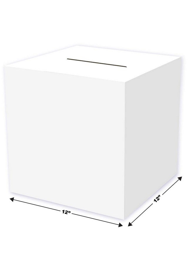 Beistle White Card Box Holder for Weddings, Baby Shower, Birthday and Graduation Celebrations 12" x 12" - Image 2