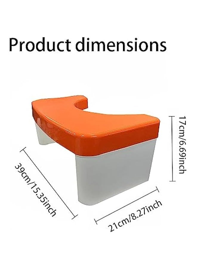 Generic Plastic Bathroom Toilet Assistance Step Stool for Adults, Non-Slip Orange  Stool 15.35 x 8.27 x 6.69, White Blue  - Image 2