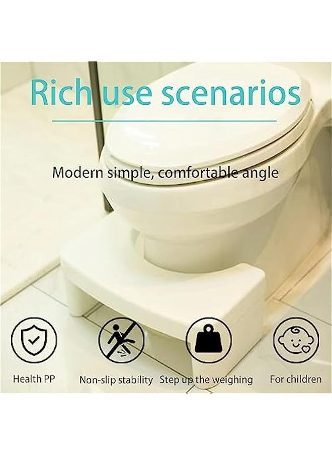 Generic Plastic Bathroom Toilet Assistance Step Stool for Adults, Non-Slip Orange  Stool 15.35 x 8.27 x 6.69, White Blue  - Image 3