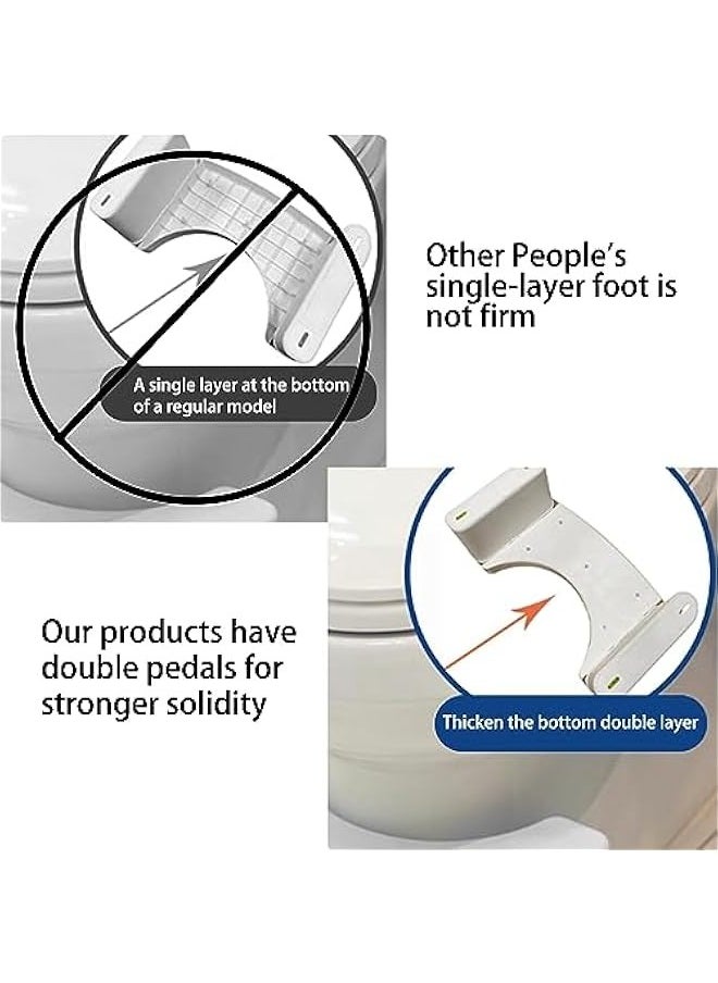 Generic Plastic Bathroom Toilet Assistance Step Stool for Adults, Non-Slip Orange  Stool 15.35 x 8.27 x 6.69, White Blue  - Image 4