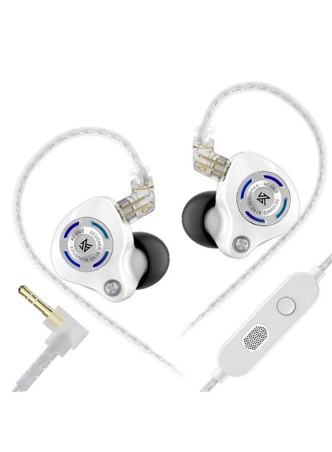 KZ Gale 3.5mm Gaming Earphones with Mic - 10mm HiFi Driver In-Ear Headset for Gaming, Music, PC and Mobile - White - Image 1
