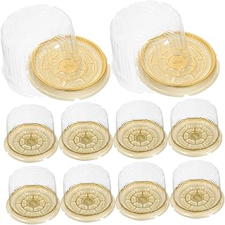 SHOWERORO 10pcs Cake Box Plastic Dessert Carrier Small Plastic Containers Cake Carriers Plastic Cake Carrier Cake Cover - Image 1